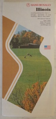 Illinois Rand McNally Vintage 1970' Road Map