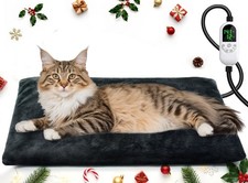 Pet Heating Pad for Cats  Dogs, Electric Heated Cat Bed with Adjustable Tempera
