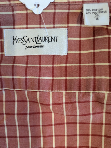 Yves Saint Laurent Herren Langarmhemd rot-weiß kariert - Bild 7 von 8