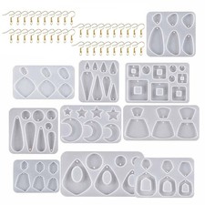 10Pcs Resin Molds Jewellery Epoxy Resin Jewellery Making Kit Resin Earring Mold