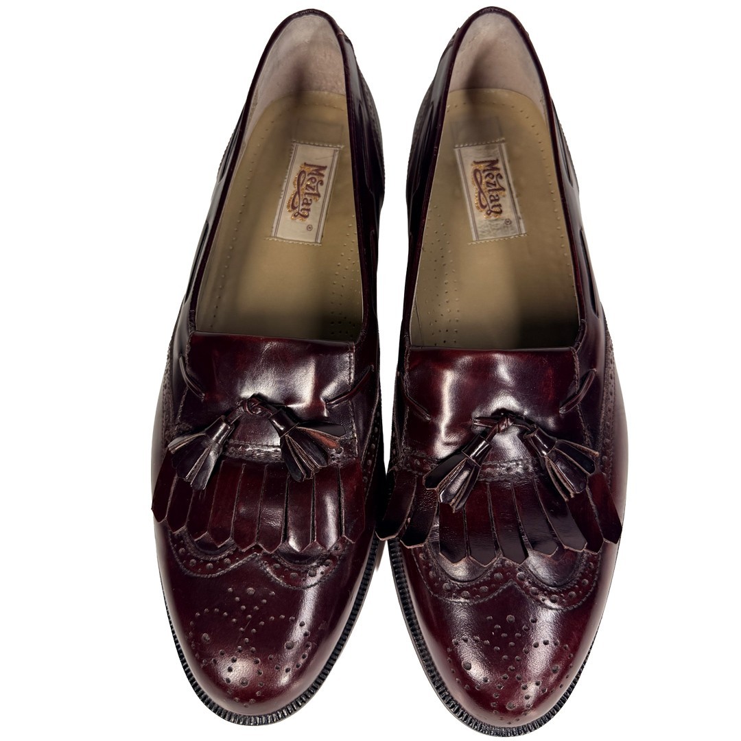 Mezlan Burgundy Tassel Loafers Men’s 9.5M Wingtip Kiltie Slip On Vero Cuoio s-l400.jpg main image 2