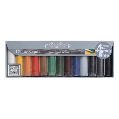 Cretacolor Art Chunky Set, 12 Colors - Vibrant, Richly Pigmented