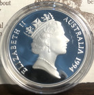 elf Australia 5 Dollars 1994 Silver Proof Explorers Sir John Forrest WA Map — photo 2