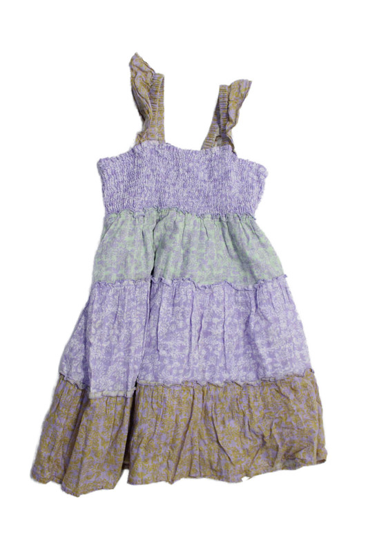 Roller Rabbit Girls Cotton Floral Smocked Ruffled Dress Colorblock Size 4