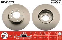 2X Bremsscheibe Trw Single DF4807S FüR Bmw X1 E91 E90 E92 F80 F21 F34 F31 E93