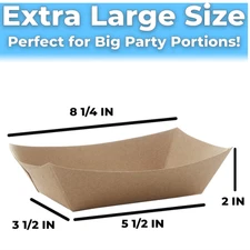 Avant Grub 3lb Food Holder Trays, 50-Pack, Compostable Kraft, Party Snack