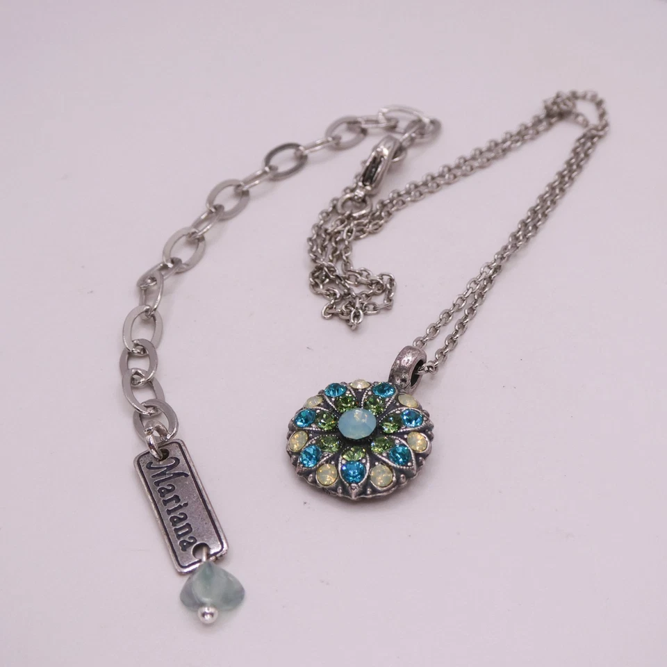 Collar Flor 19" Ajustable Ángel de la Guarda Estrás Azul Mariana Foto 4 de 4