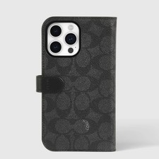 Coach Folio Signature Charcoal IPHONE 15 (CH0...