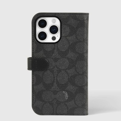 Coach Folio Signature Charcoal IPHONE 15 (CH052762)