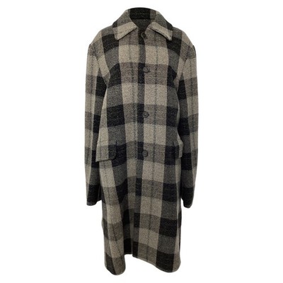 Acne Studios Check Coat In Wool Women Grey Size 52