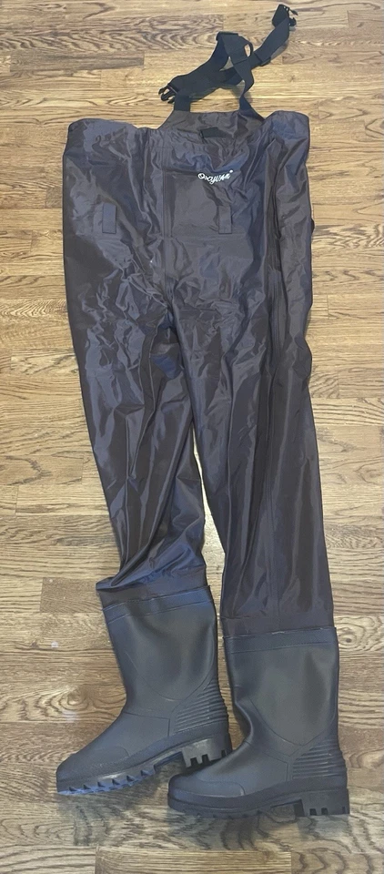 OXYVAN Chest Waders with Boots for Men & Women, Nylon/PVC Lightweight-Size 8 - Image 4 of 4