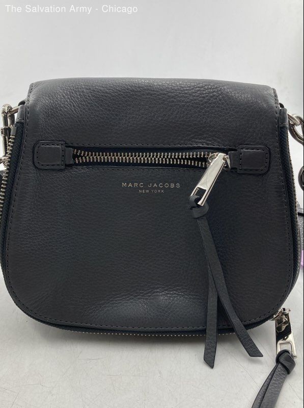 Marc Jacobs New York Womens Gray Leather Adjustable Strap Crossbody Bag