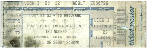 Biglietto Del Concerto Di Ted Nugent 22 Agosto 2001 Milwaukee Wisconsin - Foto 5 di 8