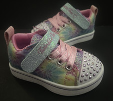 Baby Infant Size 5c SKECHERS Twinkle Toes LIGHT UP Sneakers Hook Loop Slip On