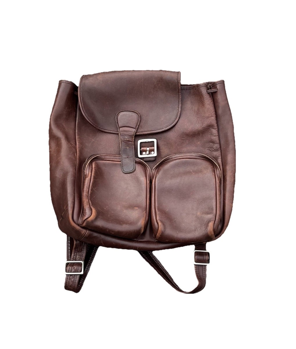 Vintage 1998 Coach Double Pocket Backpack Mahogany USA Made #i8B