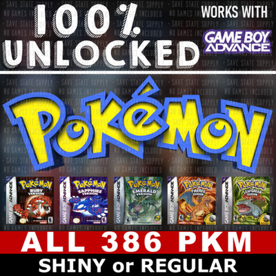 Pokemon Ruby Sapphire Emerald Fire Red Leaf Green All 386 Pokemon Pokedex Items