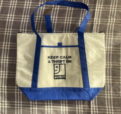 Goodwill Keep Calm Thrift On Reusable Insulated Cooler Freezer Tote Bag 