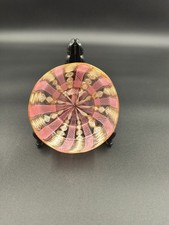 Antico nastro vetro arte veneziana Murano vortice Zanfirico Latticino ciotola 4"