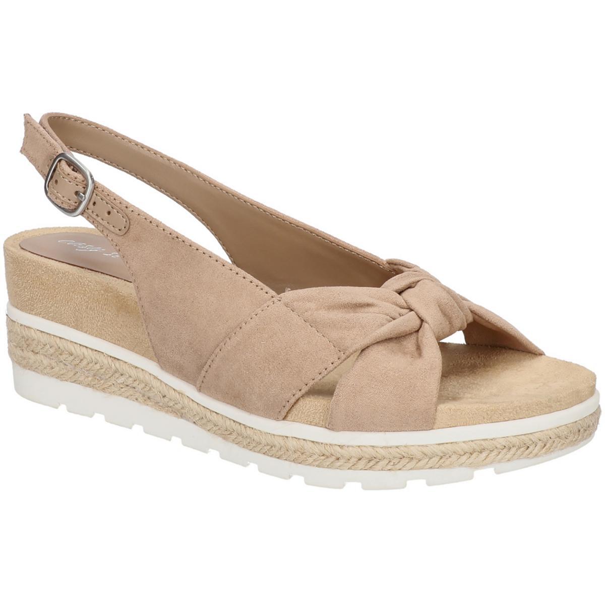 Легкие уличные женские эспадрильи коричневого цвета в горошек с открытым носком шириной 10 см (C, D, W) BHFO 4338