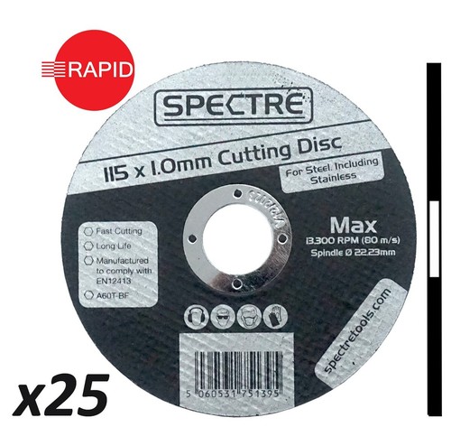 Professional 115mm Metal Slitting Cutting Discs 1.0mm Thick, Box 25-100 - 第 1/5 張圖片