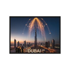 Dubai UAE Poster, Iconic Burj Khalifa Art Print, Middle Eastern Wall Canvas Art