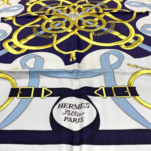 Hermes Carre 90 Silk 100% Eperon d'or Scarf Vintage Rare No Box - Picture 6 of 6