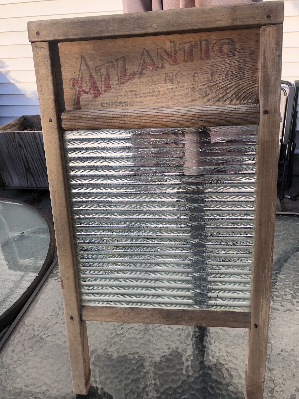 Vintage Atlantic National Washboard Co. 510 Wood & Glass Chicago