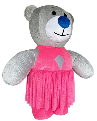 Aufblasbares rosa Kleid Bär Kostüm Plüsch Maskottchen Verkleiden lustig Cosplay Party - Bild 12 von 14