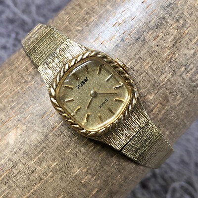 Vintage Pulsar Women Y432-5160 Fashion Gold Tone Quartz