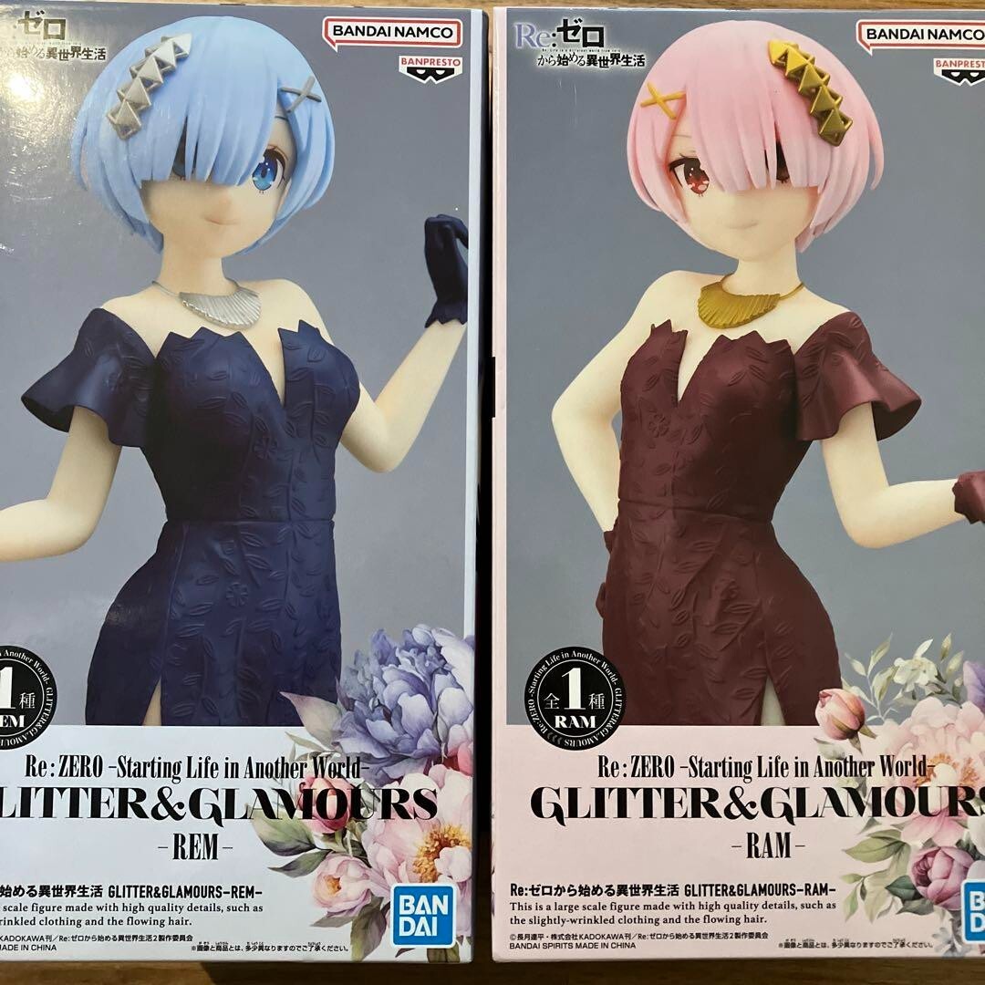 2 Figure Ram & Rem Re:ZERO GLITTER & GLAMOURS 9.1 in Unopened from