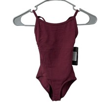 Theatricals Girls Cotton Camisole Dance Lined Leotard Burgundy Child Small New