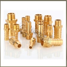 BSP Male Thread Fitting x Barb Hose Tail End Pipe Brass Connector 1/8" 1/4" 3/8"