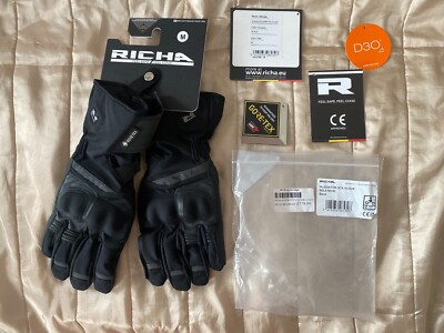 Richa Gladiator GTX Motorcycle Gloves Size M Black Gore Tex Brand New RRP£119.99
