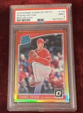Shohei Ohtani 2018 Panini Donruss Optic Red/Yellow Rated Rookie #176 PSA 9 MINT