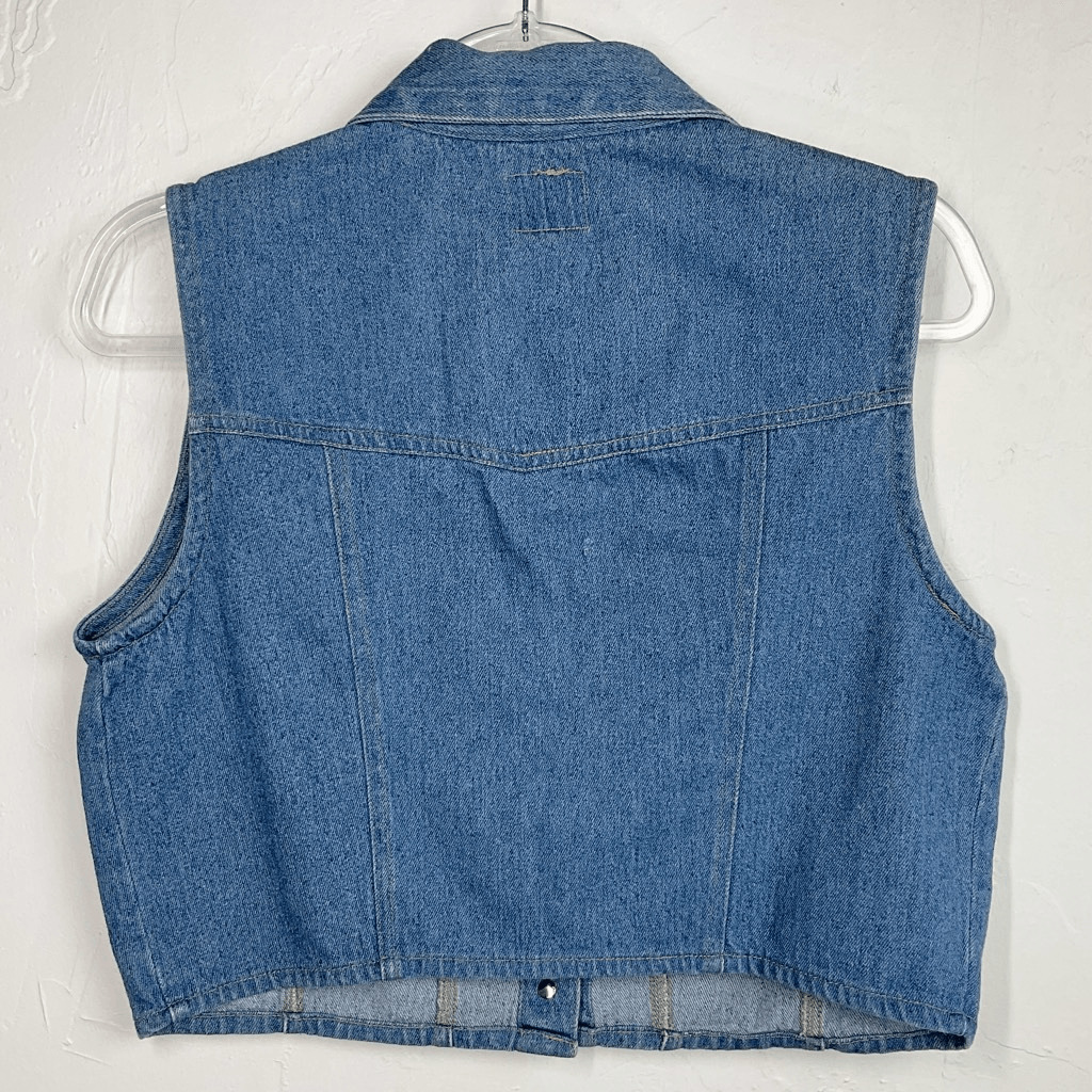 Kikomo Vintage Blue Denim Jean Sleeveless Vest La… - image 4