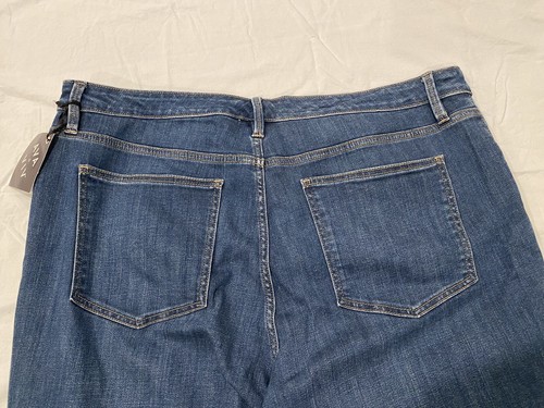 New Ava & Viv Woman Blue Jean Mid Rise Cut Off Skinny Denim Pants Plus Size 20W - Picture 4 of 4