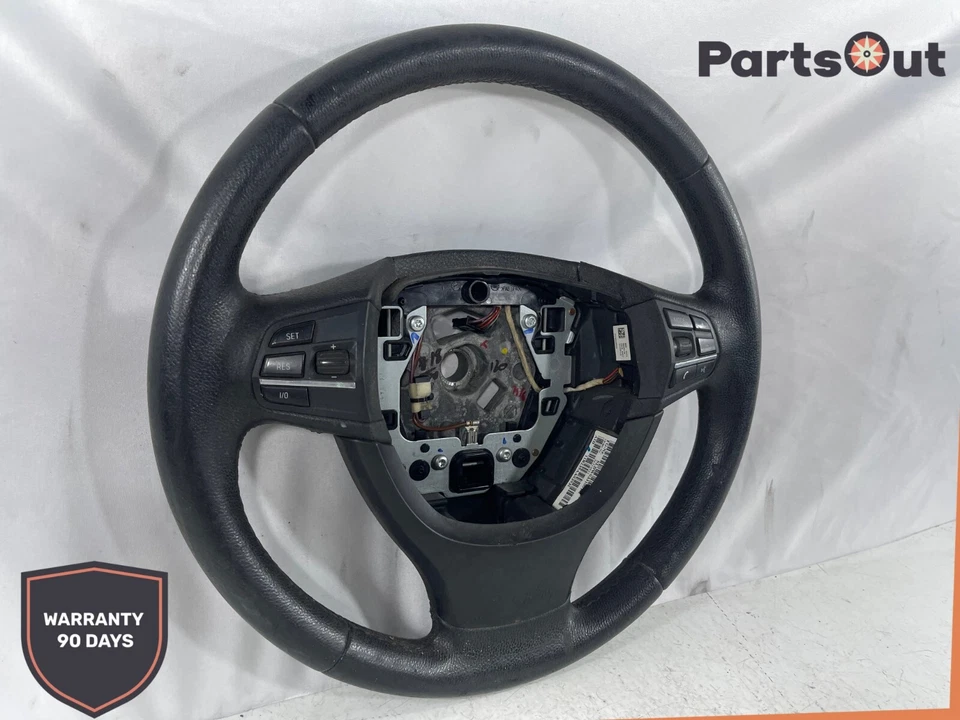 BMW 535i 2011-2016 OEM 550i F10 F11 F01 F02 volante cuero negro OEM Foto 2 de 4