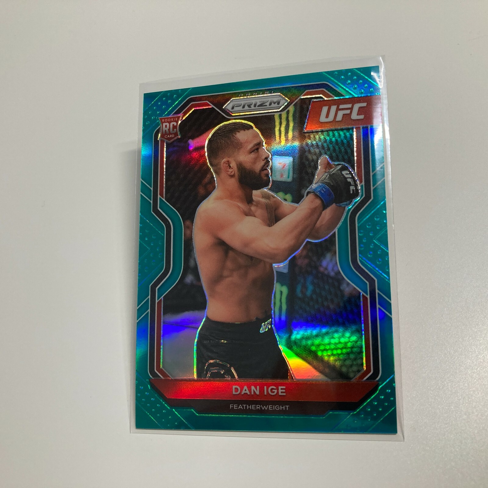 Dan Ige 2021 Panini Prizm UFC Teal Refractor RC Rookie Card 9/49 #70