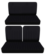 Fits 1955 Pontiac Chieftain 2dr Sedan Front 50-50 Top And Rear Seat Covers Black