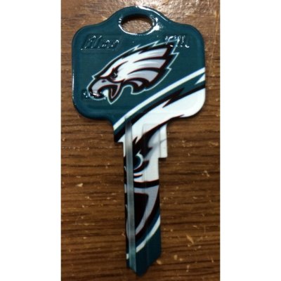 Great Gift Idea NFL PHILADELPHIA EAGLES KWIKSET KW1, KW10, KW11 UNCUT KEY BLANK