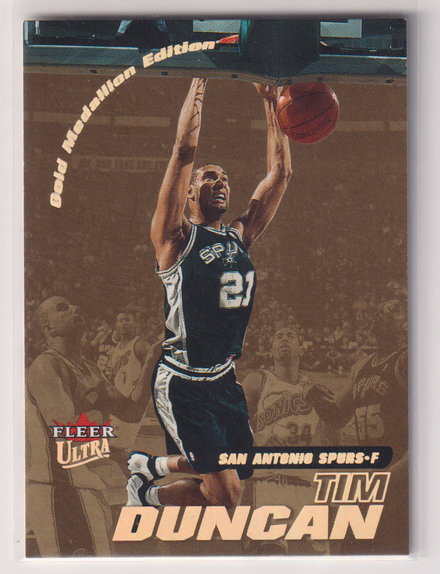 Tim Duncan 2000-01 Fleer Ultra Basketball Gold Medallion Card # 187G $1 Shipping