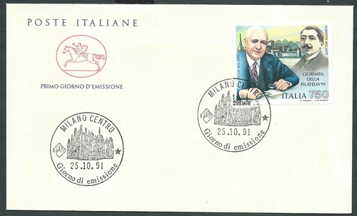 1991 ITALY FDC HORSE PHILATELY DAY NO ARRIVAL STAMP - CG