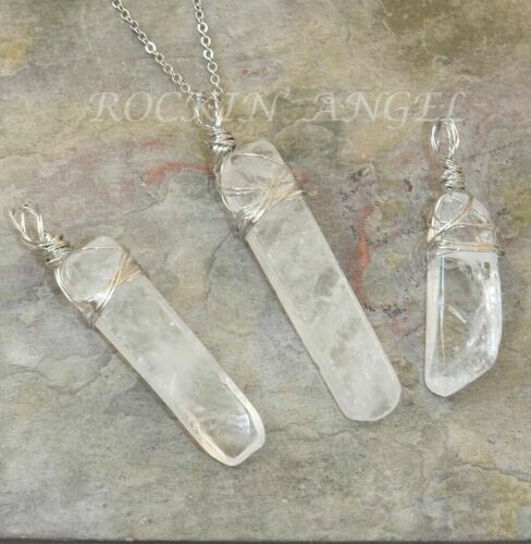 Pendentif En Quartz Cristal Naturel Blanc Pointu - Feng Shui 2,5 Pouces - Fait Main
