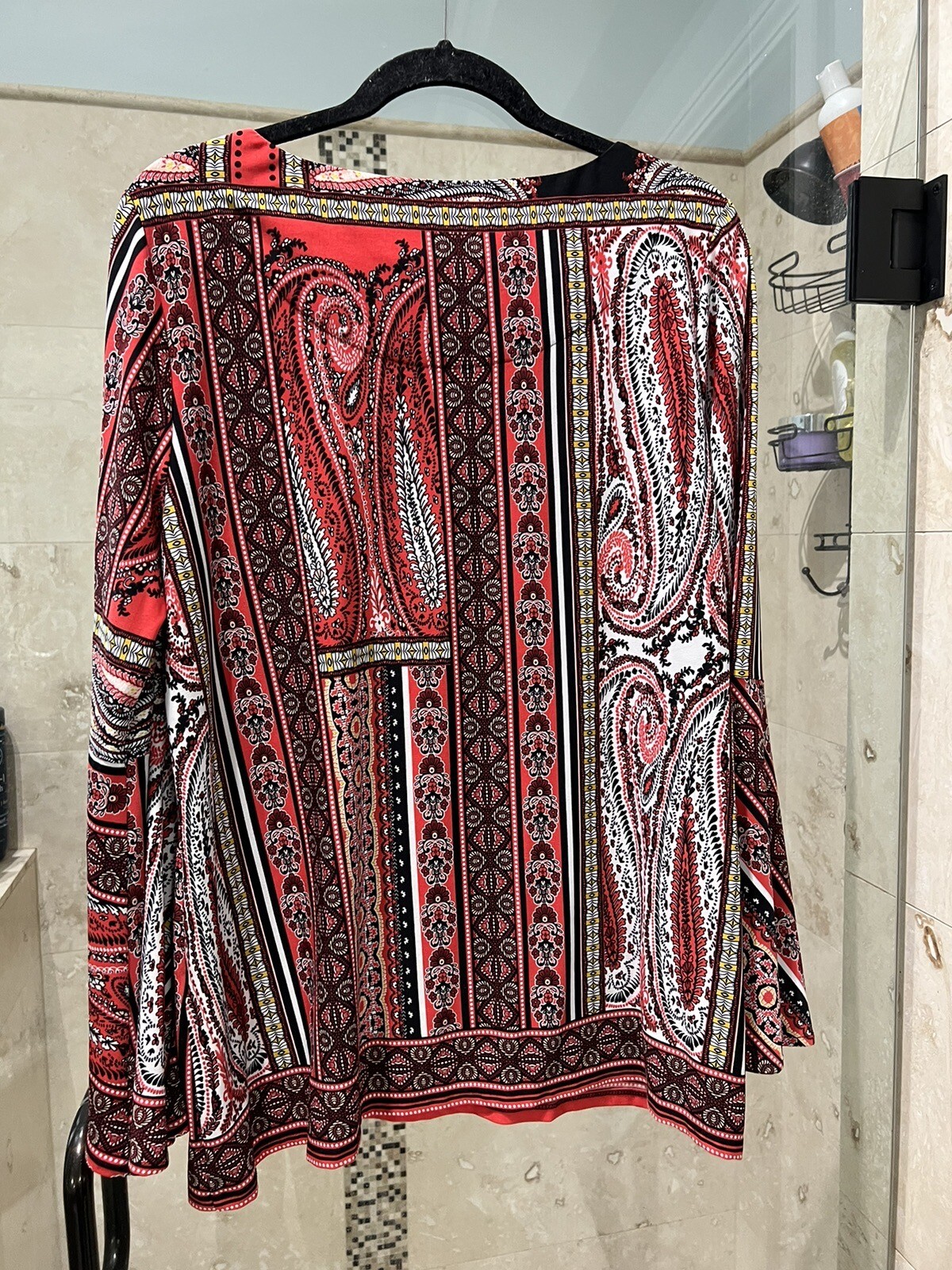 Chico’s Multicolored Stretch Flare Long Sleeve Bl… - image 5