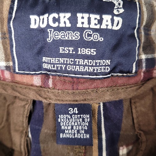 Duck Head Men's Regular Fit Cargo Shorts High Rise Brown Plaid Size 34 - Picture 7 of 11