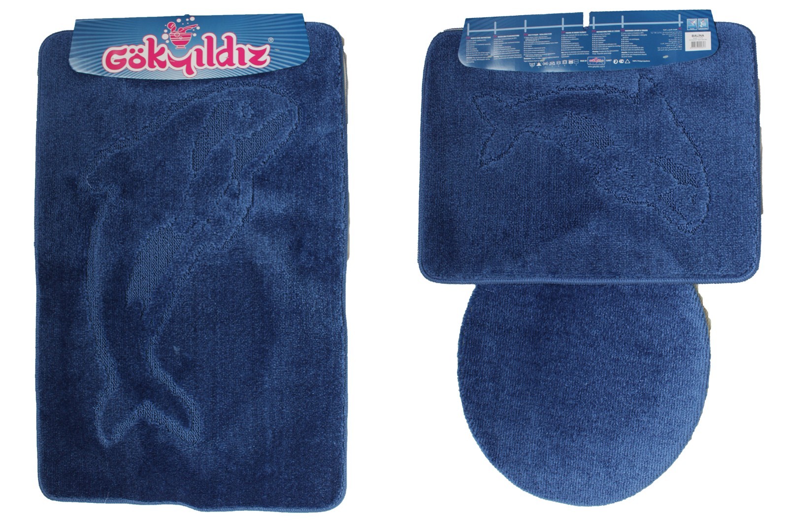 Badgarnitur 3Teilig Badematte Bad Set 85x55cm Hänge WC Delfin Eckig eBay