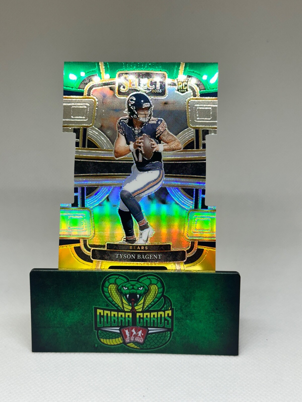 2023 Panini Select #18 Tyson Bagent Green and Yellow Prizms Die Cuts