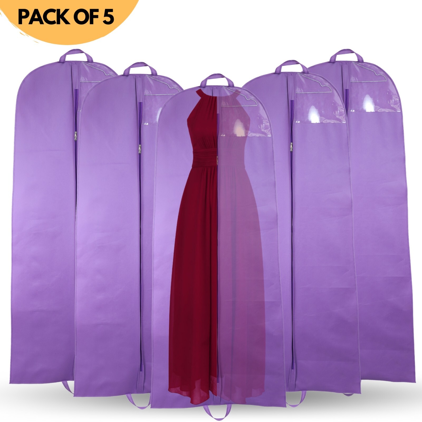 72" Breathable Long Bridesmaids Wedding Dress Cover Travel Garment