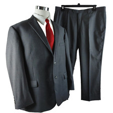 Jos A Bank Traveler Tailored Fit Chelsea 50R Wool Gray 2 Btn 2pc Suit 40x27 FF