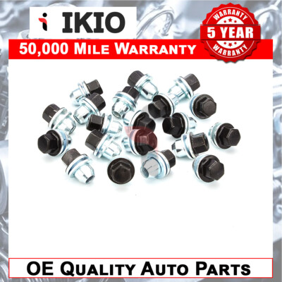 Ikio 20x schwarze Radmuttern + Scheiben für Discovery + Range Rover 22mm Sechskant Shop So